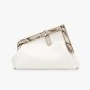 Replica Fendi Women First Small White Leather Bag with Exotic Details