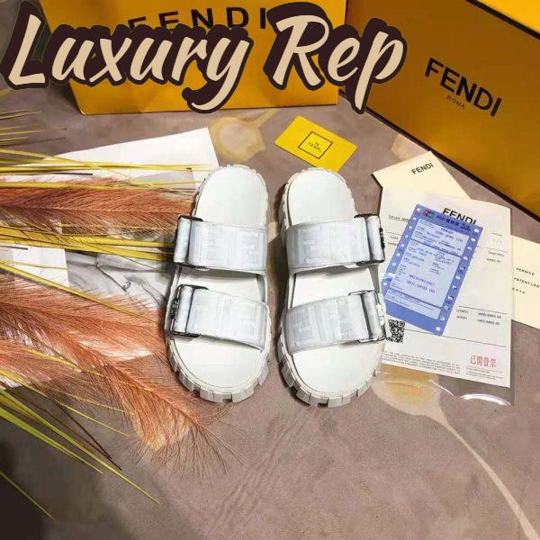 Replica Fendi Women Sandals White Fabric Sandals 3