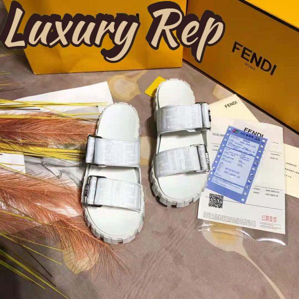 Replica Fendi Women Sandals White Fabric Sandals 4