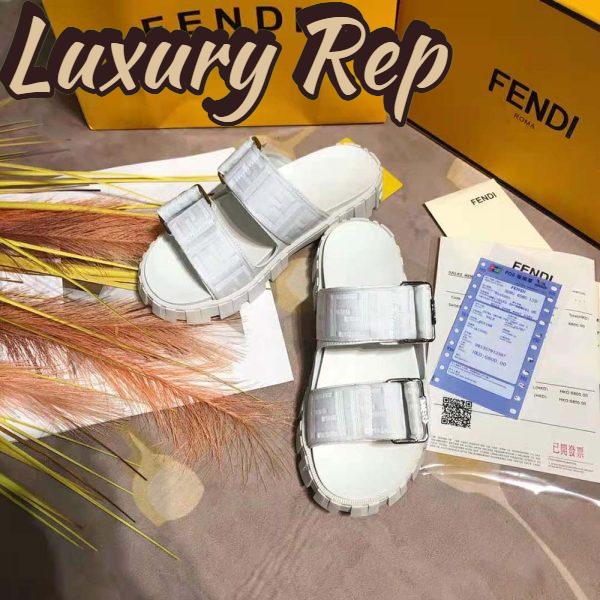 Replica Fendi Women Sandals White Fabric Sandals 6