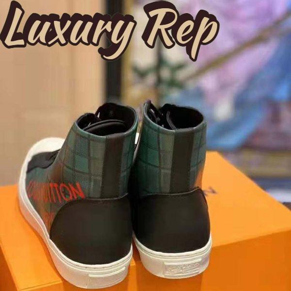 Replica Louis Vuitton LV Unisex Tattoo Sneaker Boot in Damier Tartan Canvas-Green 6