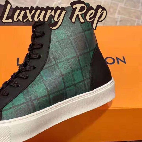 Replica Louis Vuitton LV Unisex Tattoo Sneaker Boot in Damier Tartan Canvas-Green 7
