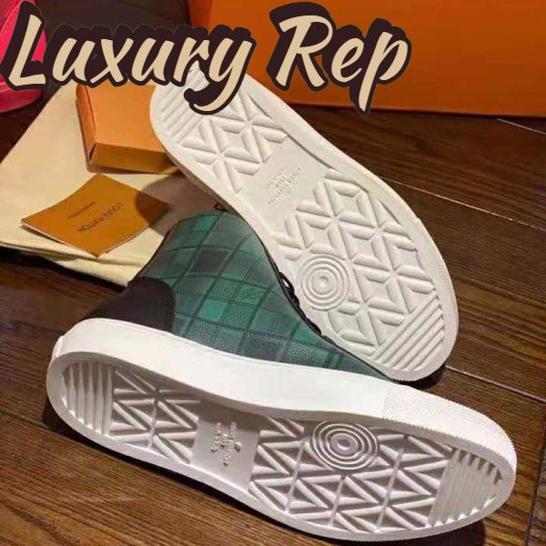 Replica Louis Vuitton LV Unisex Tattoo Sneaker Boot in Damier Tartan Canvas-Green 8