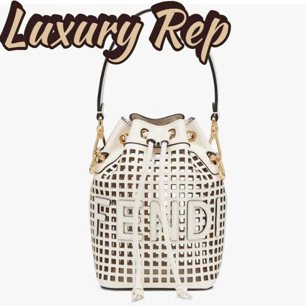 Replica Fendi Women Mon Tresor Two-Toned Perforated Leather Mini Bag