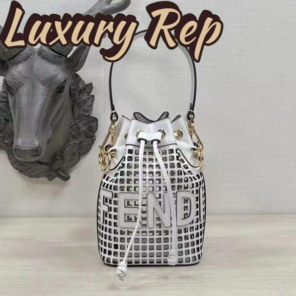 Replica Fendi Women Mon Tresor Two-Toned Perforated Leather Mini Bag 3