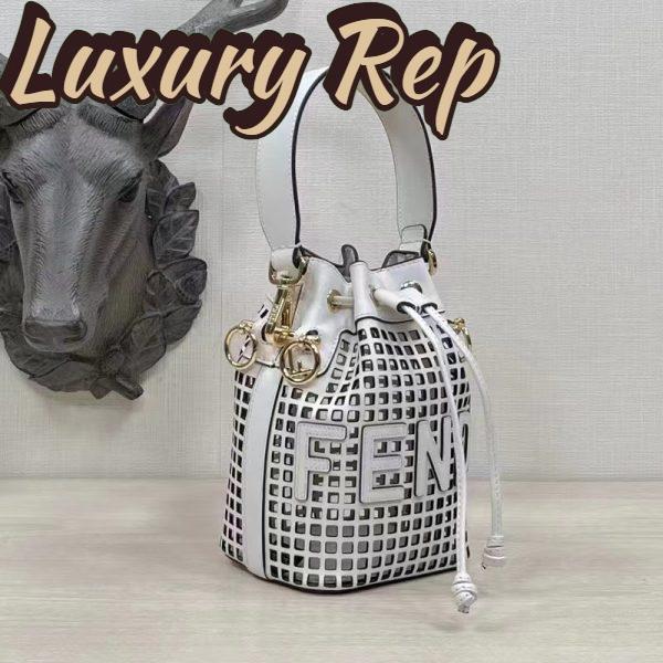 Replica Fendi Women Mon Tresor Two-Toned Perforated Leather Mini Bag 4