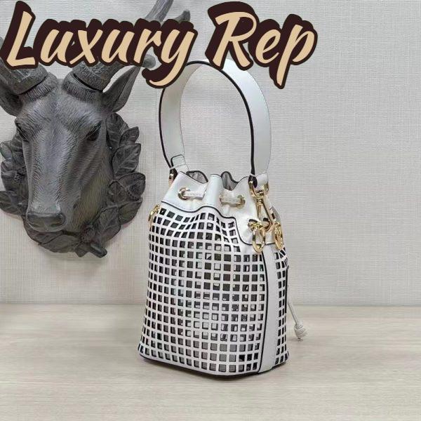 Replica Fendi Women Mon Tresor Two-Toned Perforated Leather Mini Bag 5