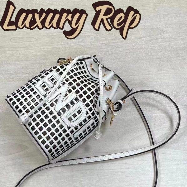 Replica Fendi Women Mon Tresor Two-Toned Perforated Leather Mini Bag 6