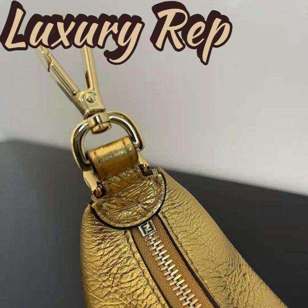 Replica Fendi Women Nano Fendigraphy Gold Leather Charm 8