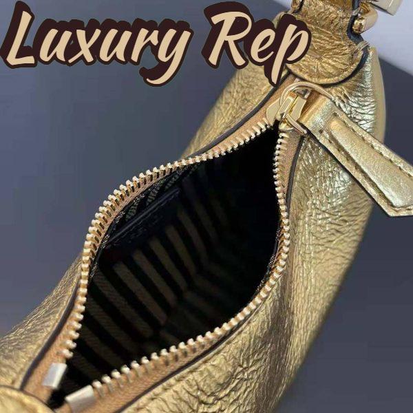 Replica Fendi Women Nano Fendigraphy Gold Leather Charm 11