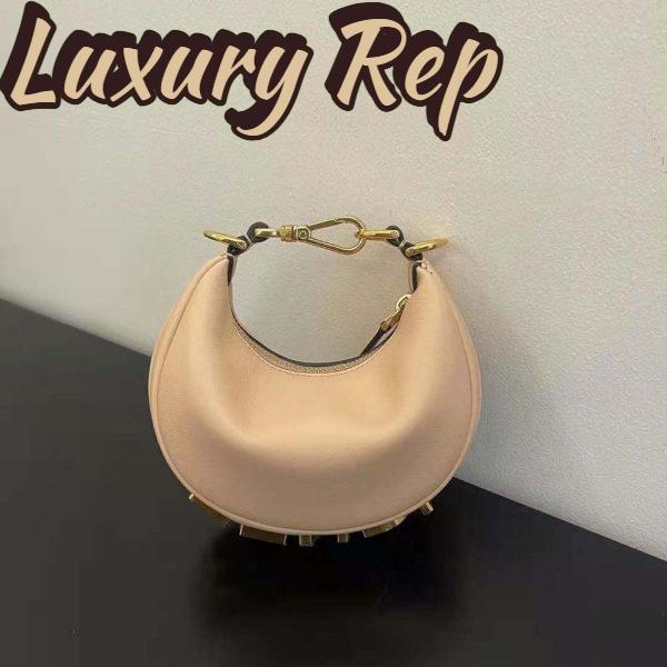 Replica Fendi Women Nano Fendigraphy Pink Leather Charm 3