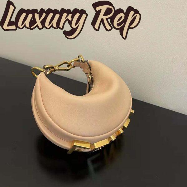 Replica Fendi Women Nano Fendigraphy Pink Leather Charm 5