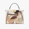 Replica Fendi Women Peekaboo Iconic Mini Full Grain Leather Bag-Navy 13