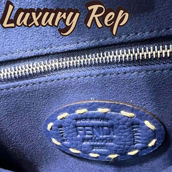 Replica Fendi Women Peekaboo Iconic Mini Full Grain Leather Bag-Navy 9