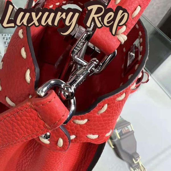 Replica Fendi Women Peekaboo Iconic Mini Full Grain Leather Bag-Red 8