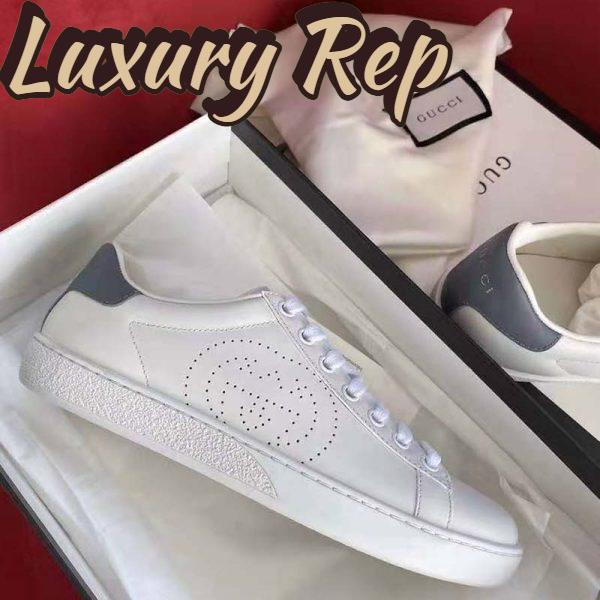Replica Gucci GG Unisex Ace Sneaker Perforated Interlocking G White Leather 5