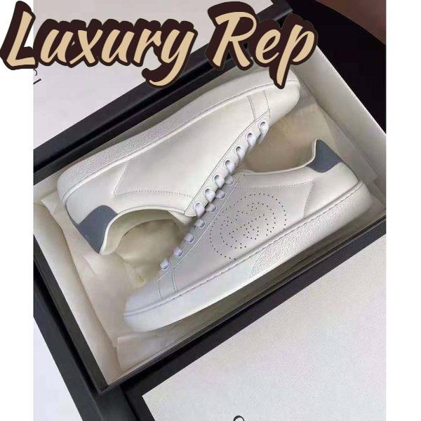 Replica Gucci GG Unisex Ace Sneaker Perforated Interlocking G White Leather 7