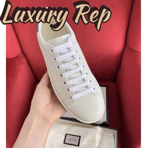 Replica Gucci GG Unisex Ace Sneaker Perforated Interlocking G White Leather 10