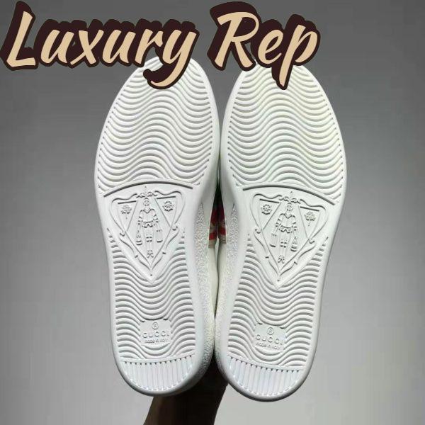 Replica Gucci GG Unisex Ace Sneaker with Elastic Web Interlocking G White Leather 10
