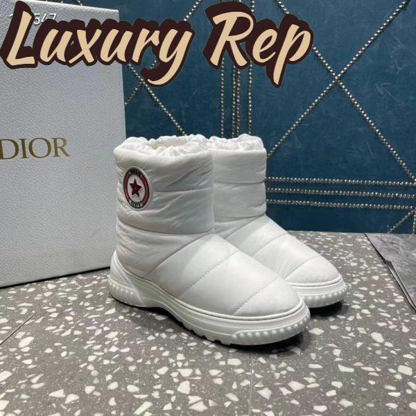 Replica Dior Women Shoes CD Dior Frost Ankle Boot White Quilted Nylon Shearling 3
