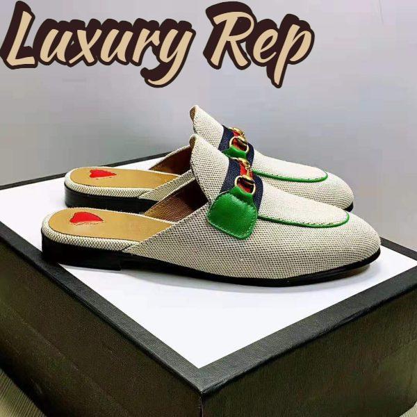 Replica Gucci Online Exclusive Women’s Princetown Canvas Slipper 1cm Heel-Sandy 3