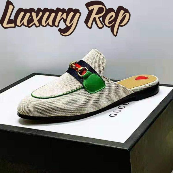 Replica Gucci Online Exclusive Women’s Princetown Canvas Slipper 1cm Heel-Sandy 7