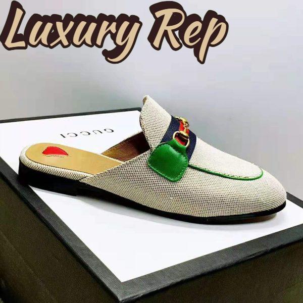 Replica Gucci Online Exclusive Women’s Princetown Canvas Slipper 1cm Heel-Sandy 8
