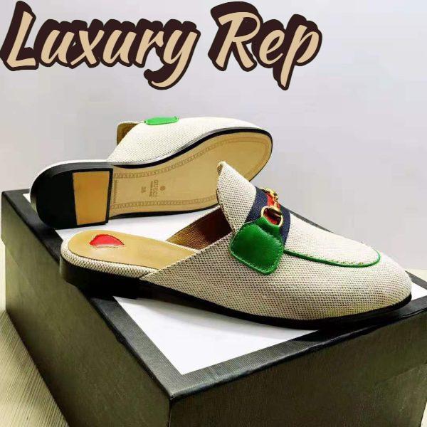 Replica Gucci Online Exclusive Women’s Princetown Canvas Slipper 1cm Heel-Sandy 9