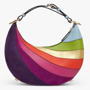 Replica Fendi Women FF Fendigraphy Small Leather Bag Multicolor Inlay