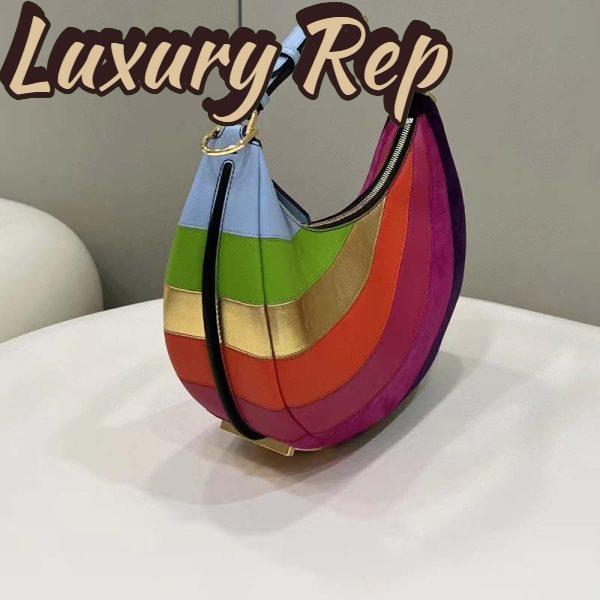 Replica Fendi Women FF Fendigraphy Small Leather Bag Multicolor Inlay 4
