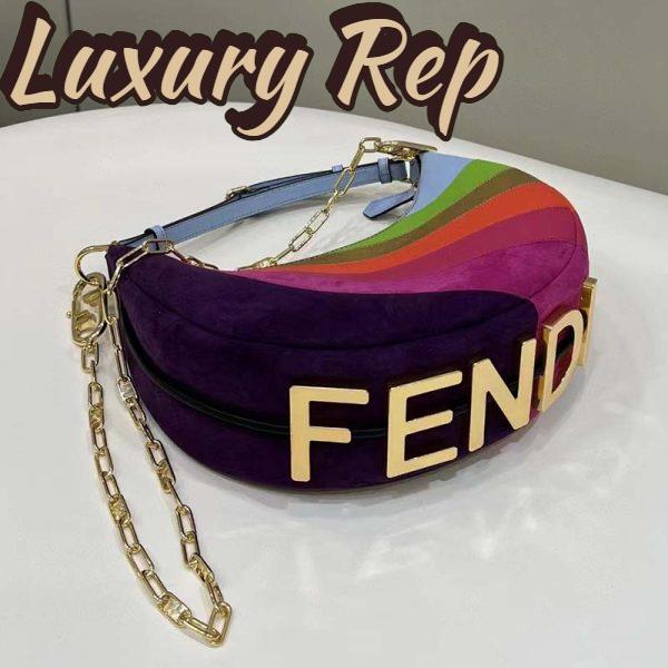 Replica Fendi Women FF Fendigraphy Small Leather Bag Multicolor Inlay 7