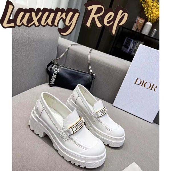 Replica Dior Women CD Shoes Dior Code Loafer White Brushed Calfskin 3