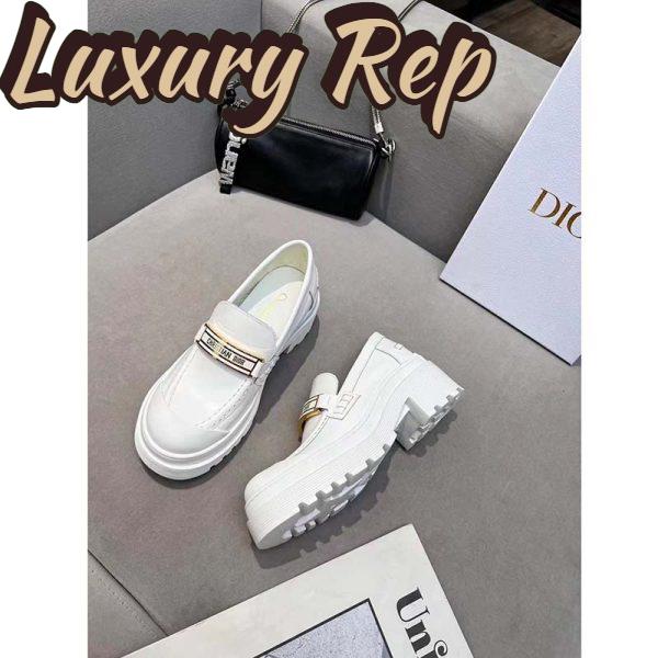 Replica Dior Women CD Shoes Dior Code Loafer White Brushed Calfskin 4