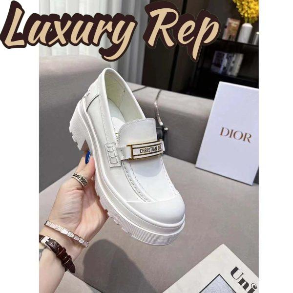 Replica Dior Women CD Shoes Dior Code Loafer White Brushed Calfskin 5