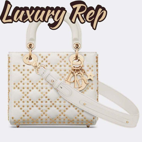 Replica Dior Women Small Lady Dior My ABCDior Bag Latte Lucky Star Cannage Lambskin