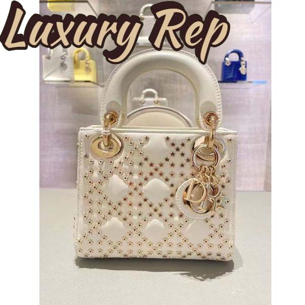 Replica Dior Women Small Lady Dior My ABCDior Bag Latte Lucky Star Cannage Lambskin 4