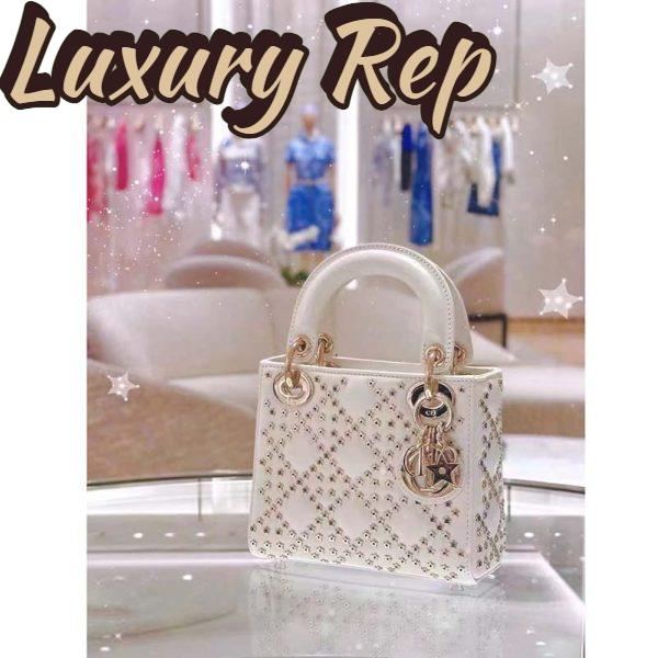 Replica Dior Women Small Lady Dior My ABCDior Bag Latte Lucky Star Cannage Lambskin 5