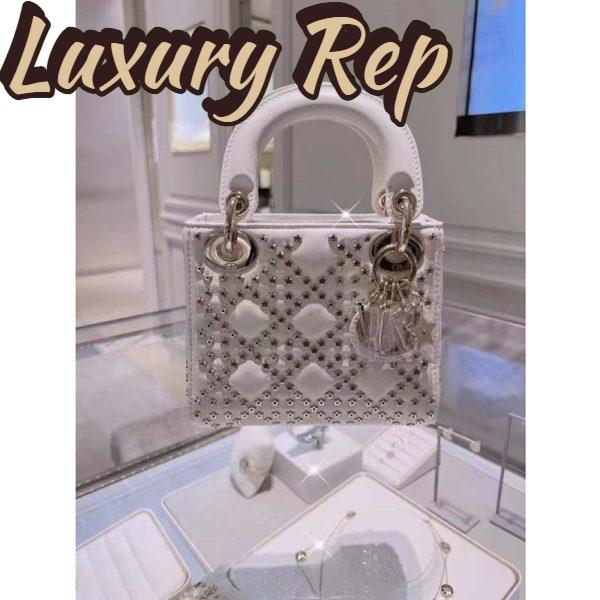 Replica Dior Women Small Lady Dior My ABCDior Bag Latte Lucky Star Cannage Lambskin 7