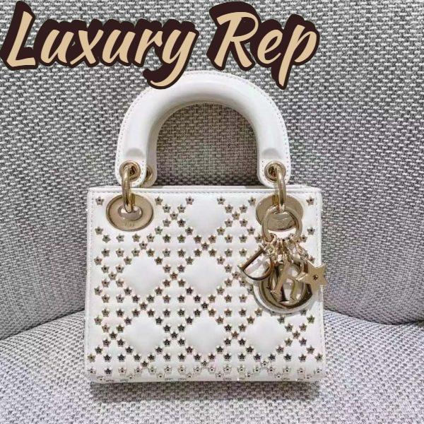 Replica Dior Women Small Lady Dior My ABCDior Bag Latte Lucky Star Cannage Lambskin 10
