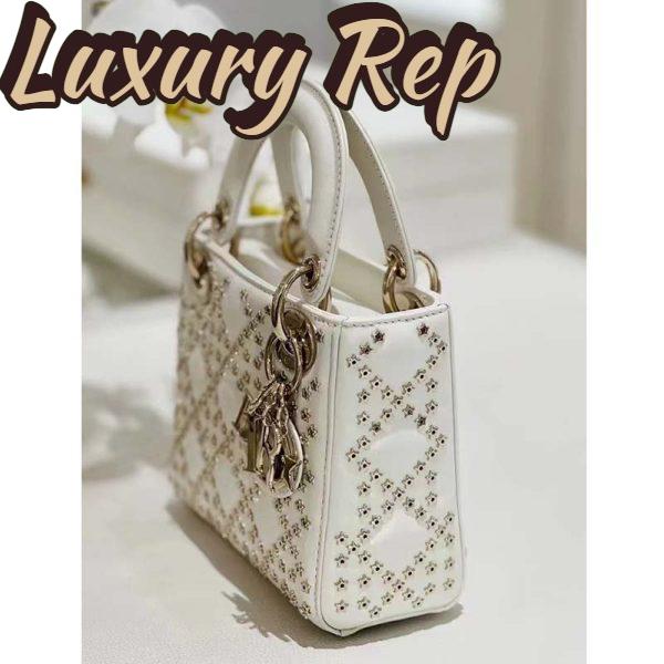 Replica Dior Women Small Lady Dior My ABCDior Bag Latte Lucky Star Cannage Lambskin 11