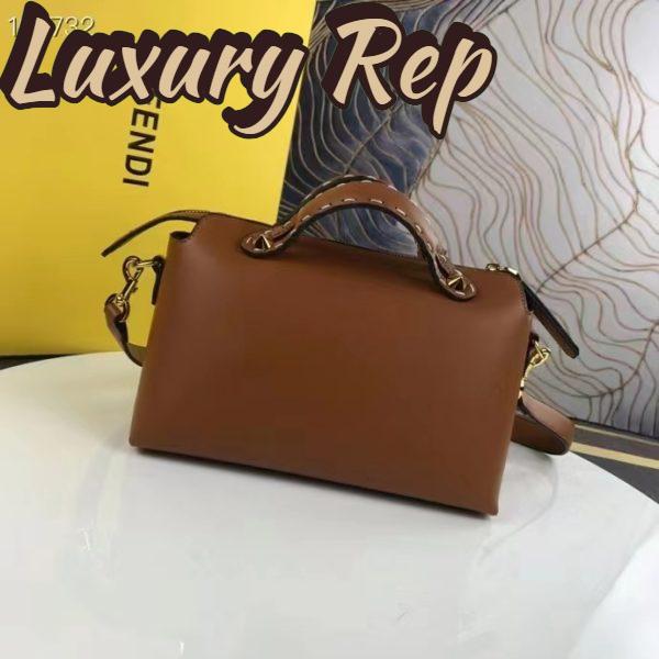Replica Fendi FF Women By The Way Medium Light Brown Leather Elaphe Boston Bag 5