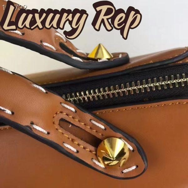 Replica Fendi FF Women By The Way Medium Light Brown Leather Elaphe Boston Bag 8