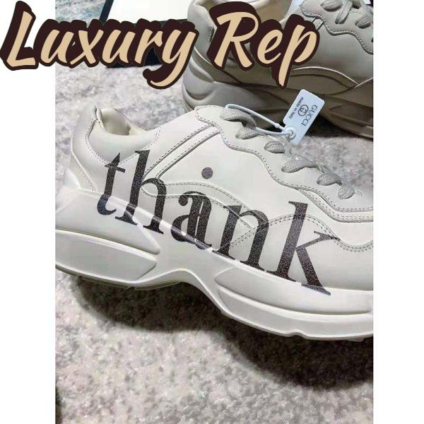 Replica Gucci GG Men’s Think Thank Print Rhyton Sneaker Ivory Leather 5