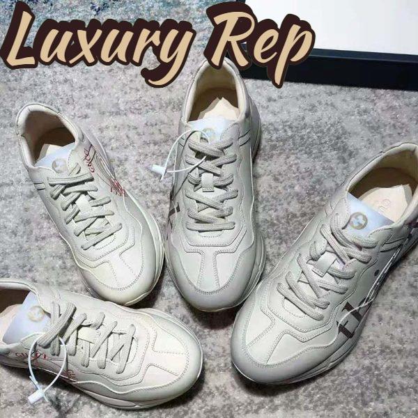 Replica Gucci GG Men’s Think Thank Print Rhyton Sneaker Ivory Leather 6