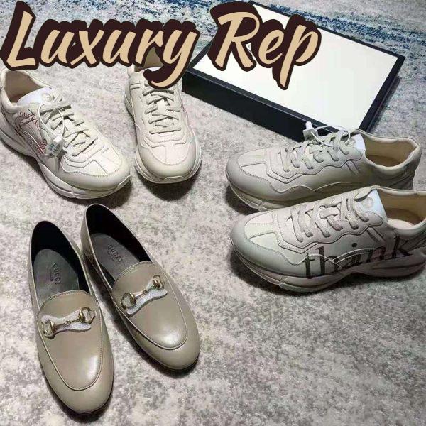 Replica Gucci GG Men’s Think Thank Print Rhyton Sneaker Ivory Leather 8