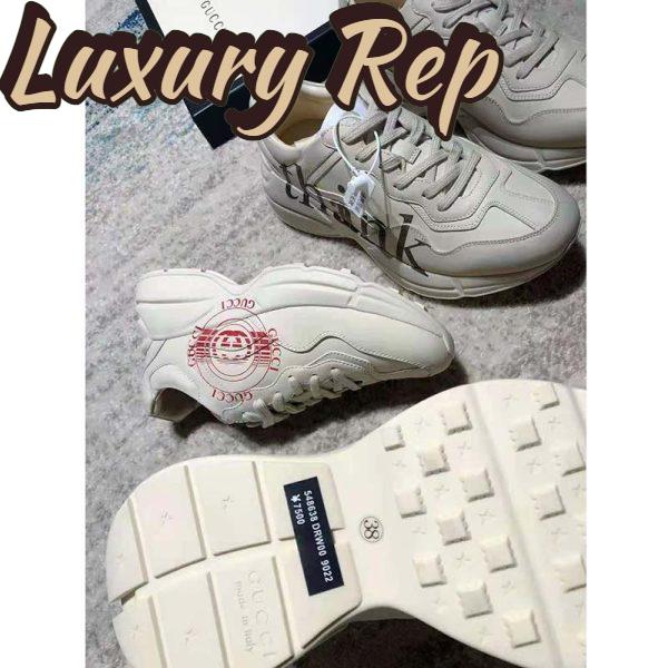 Replica Gucci GG Men’s Think Thank Print Rhyton Sneaker Ivory Leather 9