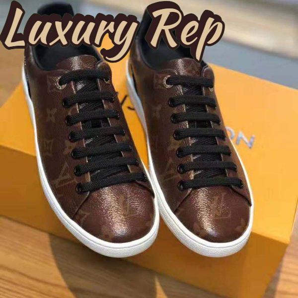 Replica Louis Vuitton LV Women Frontrow Sneaker in Patent Monogram Canvas-Brown 3