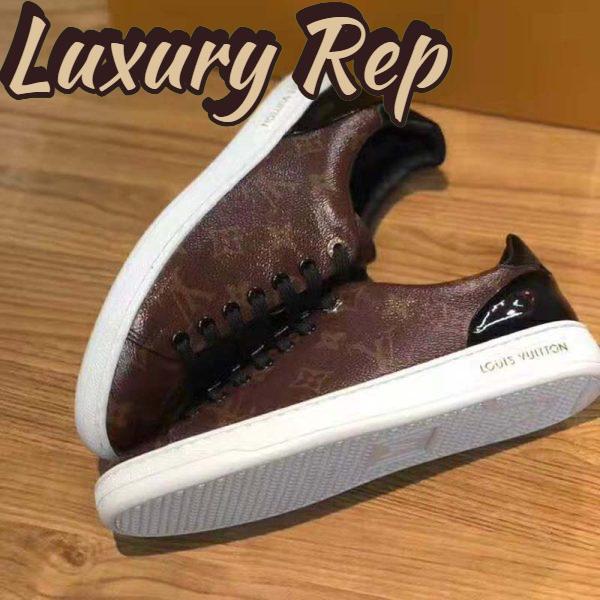 Replica Louis Vuitton LV Women Frontrow Sneaker in Patent Monogram Canvas-Brown 5
