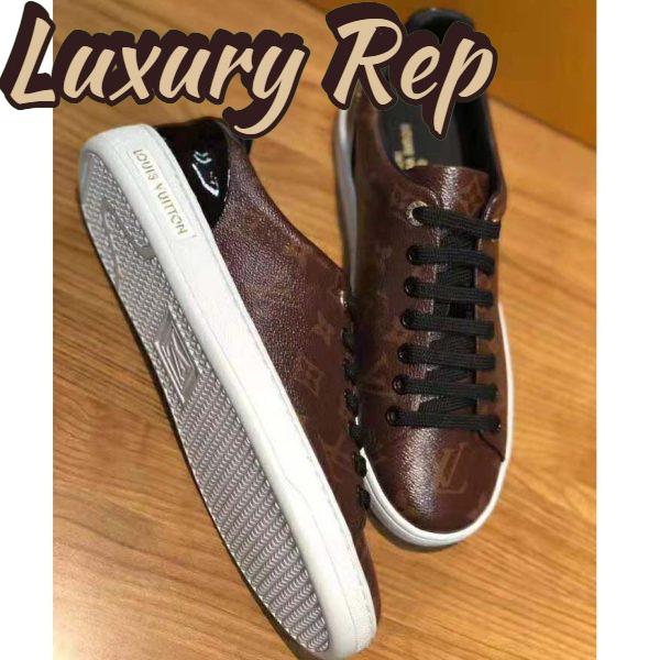 Replica Louis Vuitton LV Women Frontrow Sneaker in Patent Monogram Canvas-Brown 7