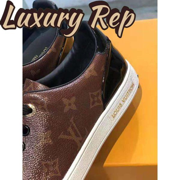 Replica Louis Vuitton LV Women Frontrow Sneaker in Patent Monogram Canvas-Brown 10